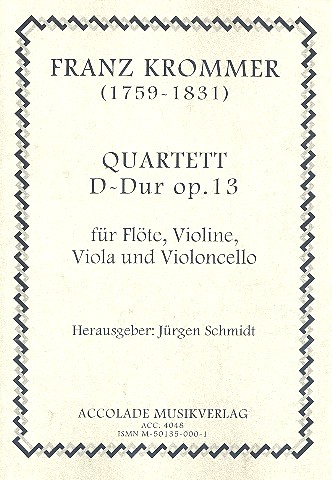 Quartett D-Dur op.13 &nbsp;&nbsp;für Flöte und Streichtrio&nbsp;&nbsp;Partitur+Stimmen