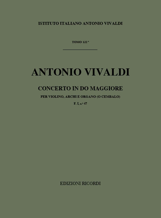 CONCERTO DO MAGGIORE F.I:47&nbsp;&nbsp;PER VIOLINO, ARCHI E ORGANO&nbsp;&nbsp;(CEMB),  Studienpartitur