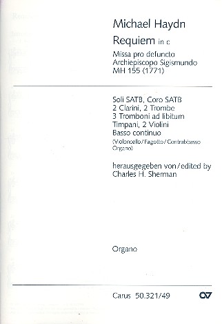 Requiem c-Moll für Soli,  Chor und Orchester  Orgel