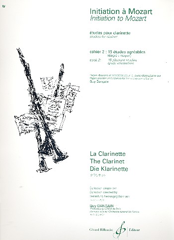 Initation à Mozart vol.2&nbsp;&nbsp;15 études agréables pour clarinette&nbsp;&nbsp;
