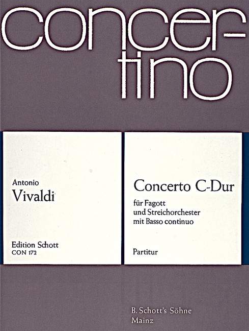Concerto C-Dur RV 472/PV 45  für Fagott, Streicher und Basso continuo  Partitur