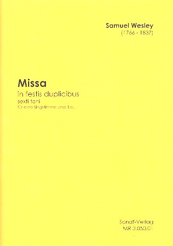 Missa duplicibus 6. toni  für Gesang (Chor) und Bc  2 Partituren und 2 Stimmen