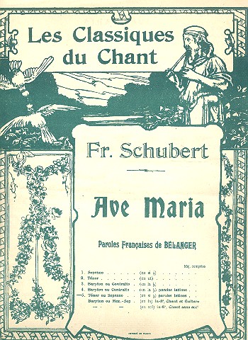 Ave Maria pour soprano  (tenor) et piano  