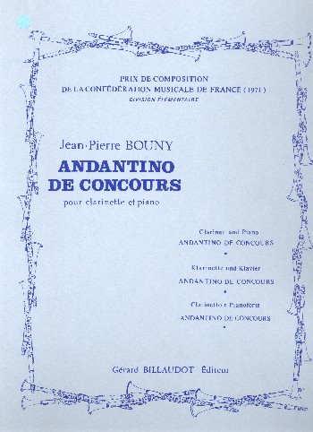 Andantino de councours&nbsp;&nbsp;pour clarinette et piano&nbsp;&nbsp;