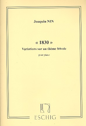 1830 - Variations sur un thème frivole&nbsp;&nbsp;pour piano&nbsp;&nbsp;