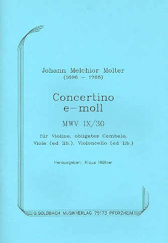 Concertino e-Moll MWV9,30  für 2 VL, OblL. Cembalo  (VA, VC AD LIB.),  Partitur