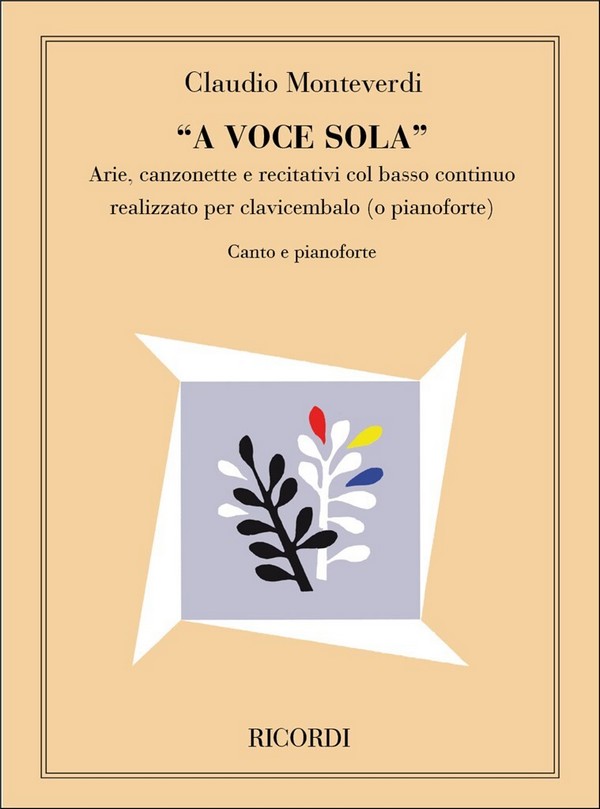 A voce sola  per canto e pianoforte  