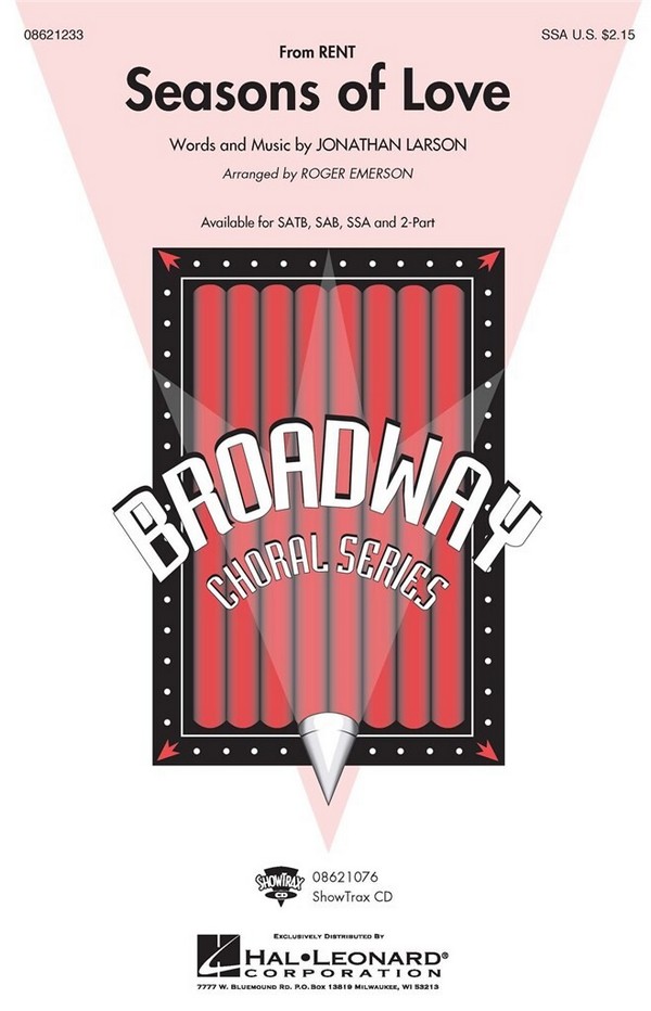 Seasons of Love for&nbsp;&nbsp;female chorus and piano&nbsp;&nbsp;score