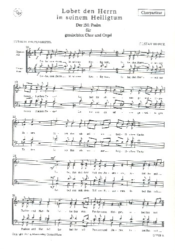 Lobet den Herrn in seinem Heiligtum  für gem Chor und Orgel  Chorpartitur