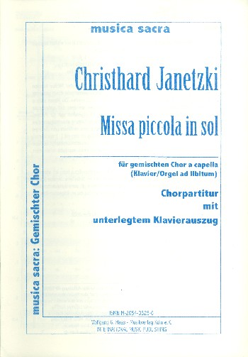 Missa piccola in sol  für gem Chor und Klavier ad lib.  Partitur