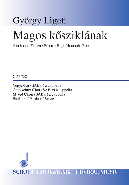 Magos kösziklának  für gemischten Chor (SABar)  Chorpartitur