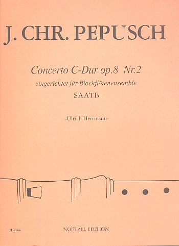 Konzert C-Dur op.8,2  für 5 Blockflöten (SAATB)  Partitur und Stimmen