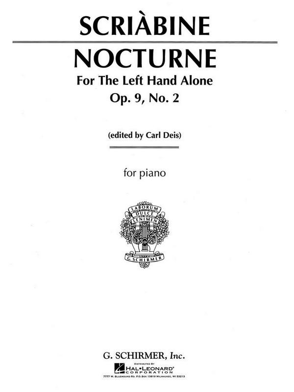 Nocturne op.9,2 for the  left hand alone for  piano