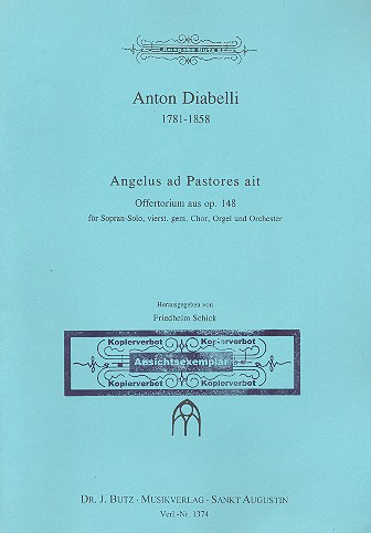 Angelus ad pastores ait op.148  für Sopran, gem Chor, Orgel und Orchester  Partitur