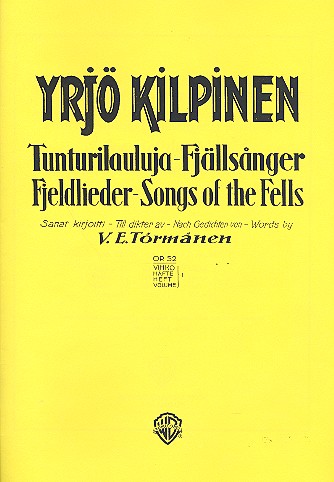 Fjeldlieder nach Gedichten von  V.E. Törmänen Band 1 op.52  für Gesang und Klavier (finn/schwed/en/dt)
