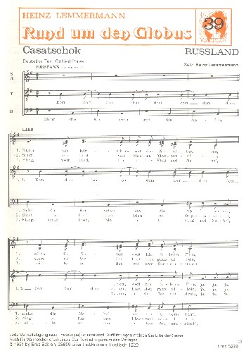 Casatschok für gem Chor  Chorpartitur  