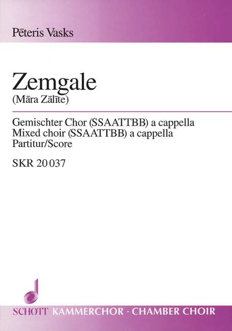 Zemgale  für gemischten Chor (SSSAAATTBB)  Chorpartitur