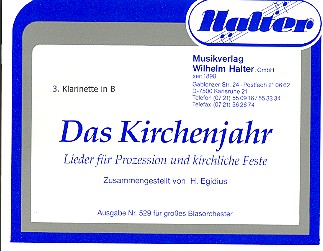 Das Kirchenjahr&nbsp;&nbsp;für Blasorchester&nbsp;&nbsp;Klarinette 3 in B