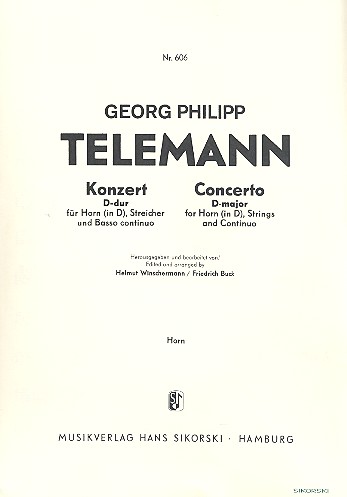 Konzert D-Dur für Horn,&nbsp;&nbsp;Streicher und Bc&nbsp;&nbsp;Horn solo