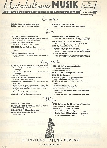 Südlich der Alpen  für Salonorchester  Stimmen