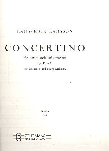 Concertino op.45,7  for trombone and string orchestra  score