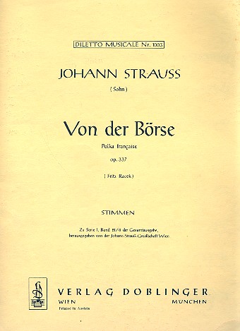 VON DER BOERSE OP.337  POLKA FRANCAISE FUER ORCHESTER  STIMMEN