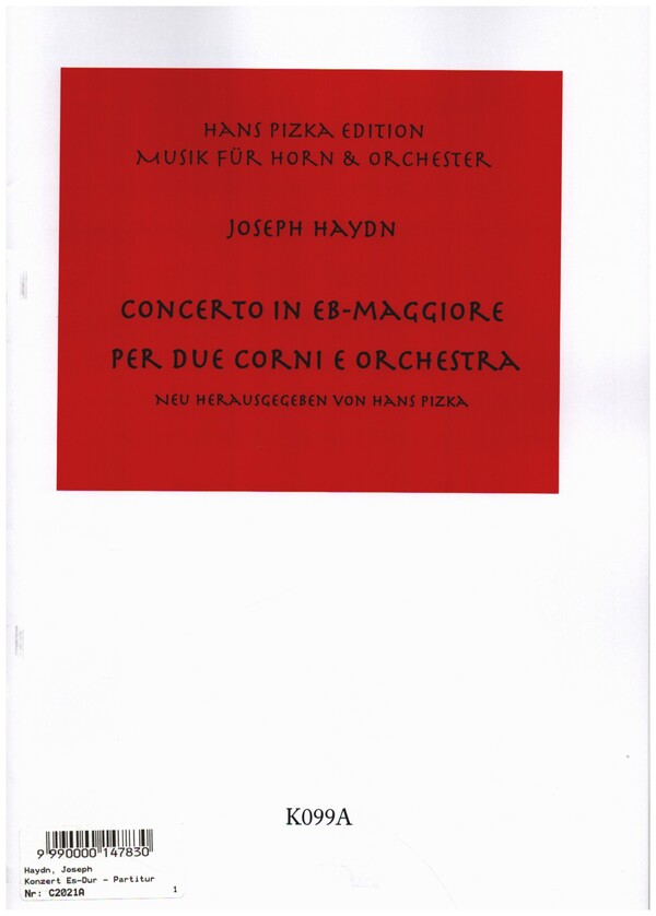 Konzert Es-Dur für 2 Hörner&nbsp;&nbsp;und Orchester&nbsp;&nbsp;Partitur