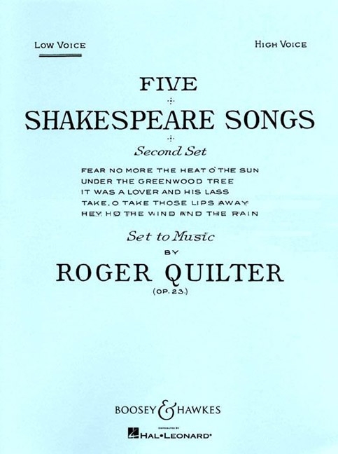 5 Shakespeare Songs op.23  for low voice and piano  