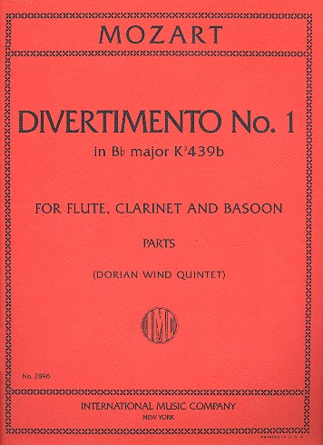 Divertimento B major no.1 KV439a&nbsp;&nbsp;for flute, clarinet and bassoon&nbsp;&nbsp;parts