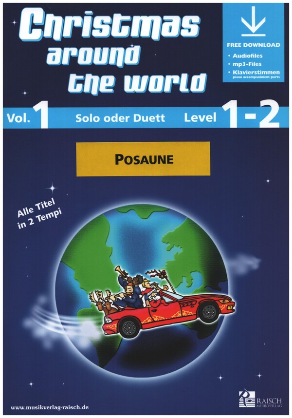 Christmas around the World vol.1 (+Online Audio)  für 1-2 Posaunen in C,  Bassschlüssel  