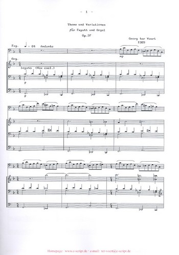 Thema und Variationen op.37  für Fagott und Orgel  