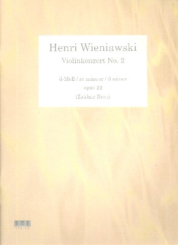 Konzert d-Moll Nr.2 op.22 für  Violine und Orchester  für Violine und Klavier