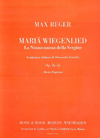 Mariä Wiegenlied op.76,52&nbsp;&nbsp;für Mezzosopran und Klavier&nbsp;&nbsp;