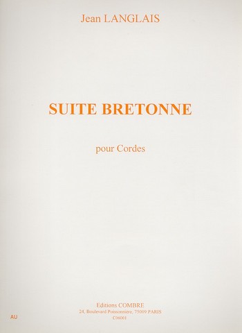 Suite brétonne pour 2 violons,&nbsp;&nbsp;alto, violoncelle et contrebasse&nbsp;&nbsp;partition et parties