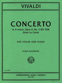 Concerto a minor op.9,5  for violin and piano  KAUFMAN, LOUIS,  ED