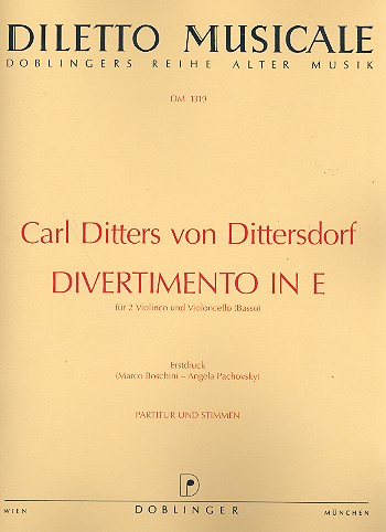 Divertimento E-Dur für  2 Violinen und Violoncello  Partitur und Stimmen