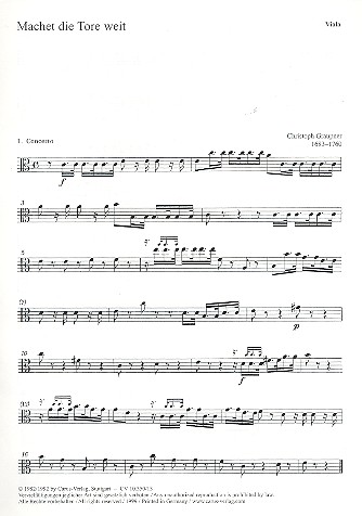 Machet die Tore weit  für Soli, Chor und Orchester  Viola