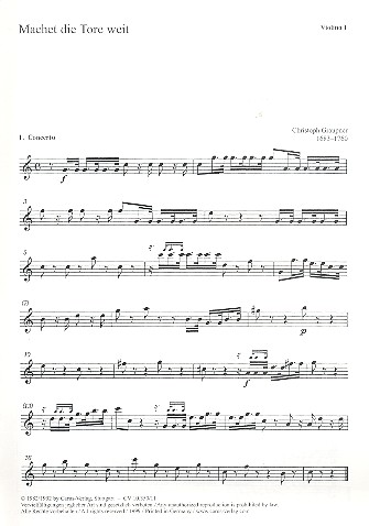 Machet die Tore weit  für Soli, Chor und Orchester  Violine 1