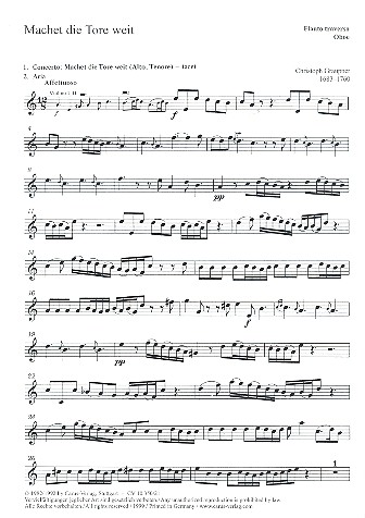 Machet die Tore weit  für Soli, Chor und Orchester  Flöte / Oboe