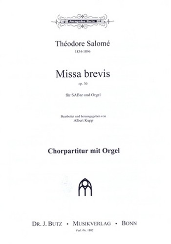 Missa Brevis op.30  für Sopran, Alt, Bariton und Orgel  Partitur