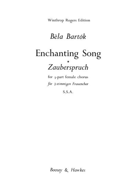 Zauberspruch&nbsp;&nbsp;für Frauenchor (SSA) a cappella&nbsp;&nbsp;Chorpartitur