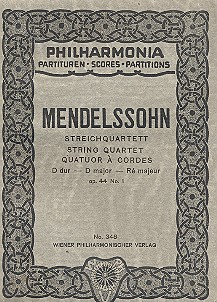 Streichquartett A-Dur op.44,1&nbsp;&nbsp;Studienpartitur&nbsp;&nbsp;