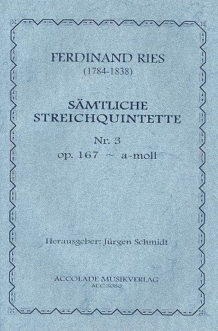 Streichquintett a-Moll Nr.3 op.167  Partitur und Stimmen  