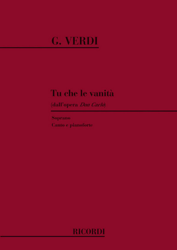 Tu che le vanita per canto e piano&nbsp;&nbsp;&nbsp;&nbsp;