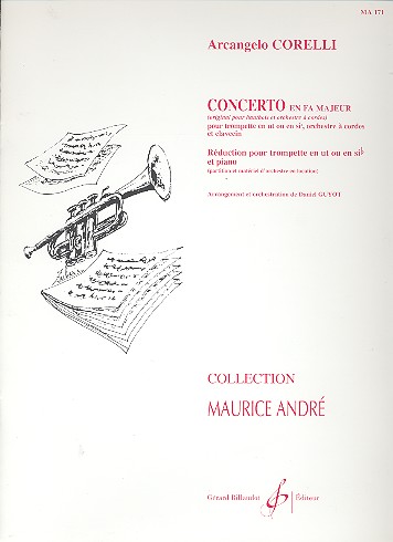 Concerto fa majeur   pour trompette et orchestre a cordes et piano  pour trompette et piano