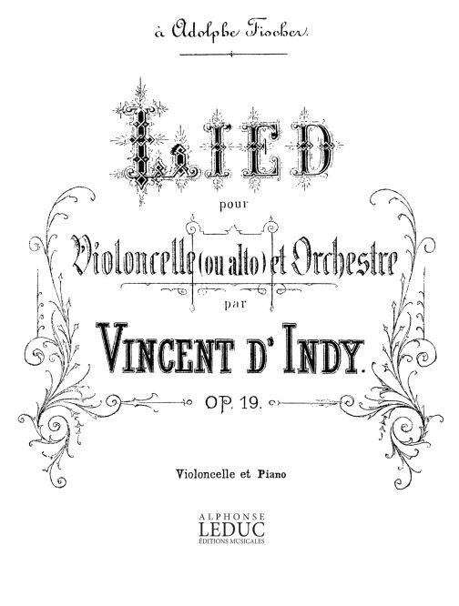 Lied op.19 pour violoncelle  et orchestre pour  violoncelle et piano