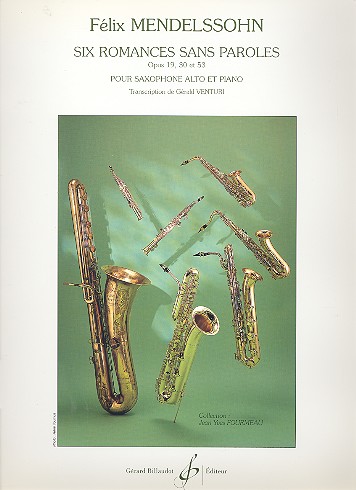 6 romances sans paroles&nbsp;&nbsp;op.19, 30 et 53 pour&nbsp;&nbsp;saxophone alto et piano