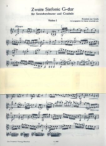 Sinfonie G-Dur Nr.2  für Streicher und Bc  Stimmen