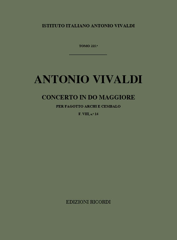 Concerto in do minore F.VIII:14&nbsp;&nbsp;per fagotto, archi e cembalo&nbsp;&nbsp;partitura