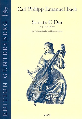 Sonate C-Dur WQ136, Helm558  für Viola da gamba und Bc  
